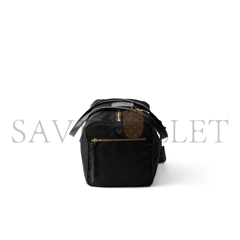 PRADA LARGE RE-NYLON TOP-HANDLE BAG WITH PADLOCK 1BB135 (40*21*20cm)